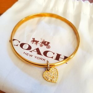 Coach Bangle Bracelet with heart pendant - *RARE*